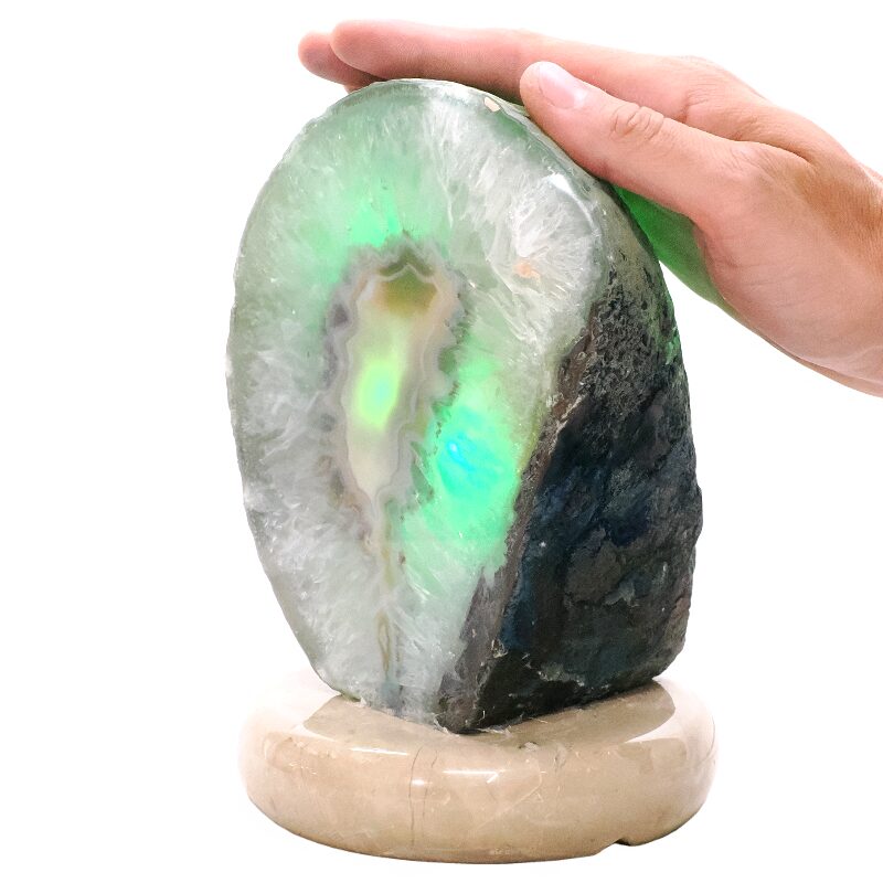 3.7kg Teal Agate Crystal Lamp with Marble Base - Green LED - S1628 4 Teal Agate Crystal Lamp with Marble Base - Green LED - S1628 | Crystal Factory