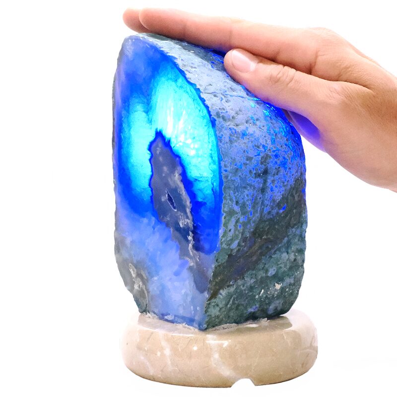 1.9kg Blue Agate Crystal Lamp with Marble Base - Blue LED - T3172 4 Blue Agate Crystal Lamp with Marble Base - Blue LED - T3172 | Crystal Factory