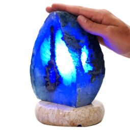 3.1kg Blue Agate Crystal Lamp with Marble Base - Blue LED - T3173 5 Blue Agate Crystal Lamp with Marble Base - Blue LED - T3173 | Crystal Factory