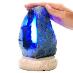 2.5kg Blue Agate Crystal Lamp with Marble Base - Blue LED - T3175 5 Blue Agate Crystal Lamp with Marble Base - Blue LED - T3175 | Crystal Factory