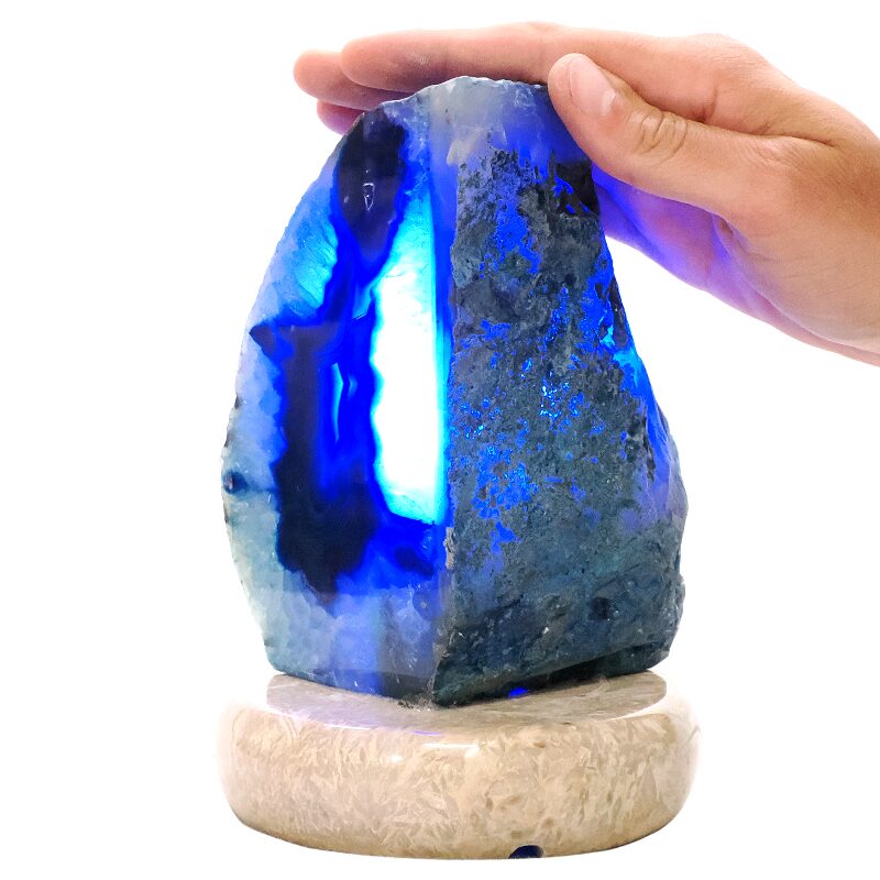 2.5kg Blue Agate Crystal Lamp with Marble Base - Blue LED - T3175 4 Blue Agate Crystal Lamp with Marble Base - Blue LED - T3175 | Crystal Factory