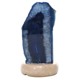 Blue Agate Crystal Lamp with Marble Base - Blue LED - T3176 | Crystal Factory