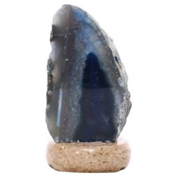 Blue Agate Crystal Lamp with Marble Base - Blue LED - T3177 | Crystal Factory