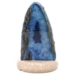 Blue Agate Crystal Lamp with Marble Base - Blue LED - T3178 | Crystal Factory
