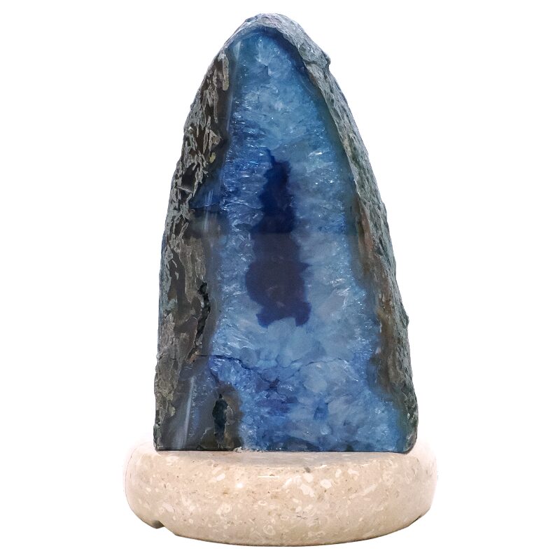 2.9kg Blue Agate Crystal Lamp with Marble Base - Blue LED - T3178 3 Blue Agate Crystal Lamp with Marble Base - Blue LED - T3178 | Crystal Factory