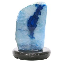 Blue Agate Crystal Lamp with Marble Base - Blue LED - T3179 | Crystal Factory