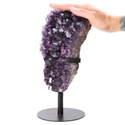 Amethyst Druze Cluster on Rotating Stand T3203 | Crystal Factory