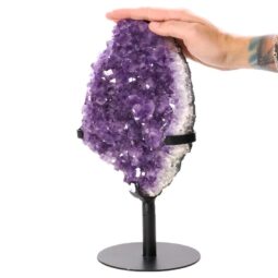 Amethyst Druze Cluster on Rotating Stand T3204 | Crystal Factory