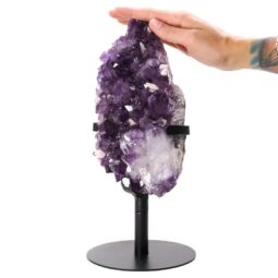 Amethyst Druze Cluster on Rotating Stand T3206 | Crystal Factory