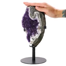 Amethyst Druze Cluster on Rotating Stand T3207 | Crystal Factory