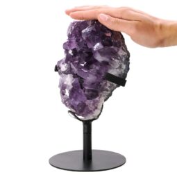 Amethyst Druze Cluster on Rotating Stand T3208 | Crystal Factory