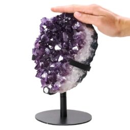 Amethyst Druze Cluster on Rotating Stand T3210 | Crystal Factory