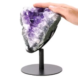 Amethyst Druze Cluster on Rotating Stand T3211 | Crystal Factory