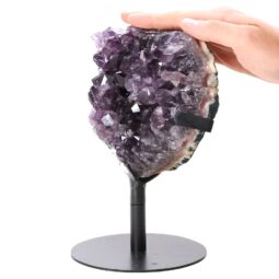 Amethyst Druze Cluster on Rotating Stand T3213 | Crystal Factory