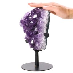 Amethyst Druze Cluster on Rotating Stand T3215 | Crystal Factory