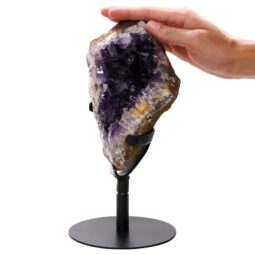 2.4kg Amethyst Druze Cluster on Rotating Stand T3218 5 Amethyst Druze Cluster on Rotating Stand T3218 | Crystal Factory