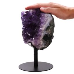 3.3kg Amethyst Druze Cluster on Rotating Stand T3220 5 Amethyst Druze Cluster on Rotating Stand T3220 | Crystal Factory