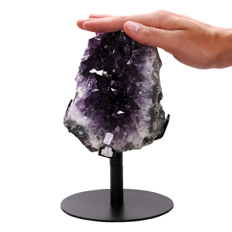 2.8kg Amethyst Druze Cluster on Rotating Stand T3221 4 Amethyst Druze Cluster on Rotating Stand T3221 | Crystal Factory