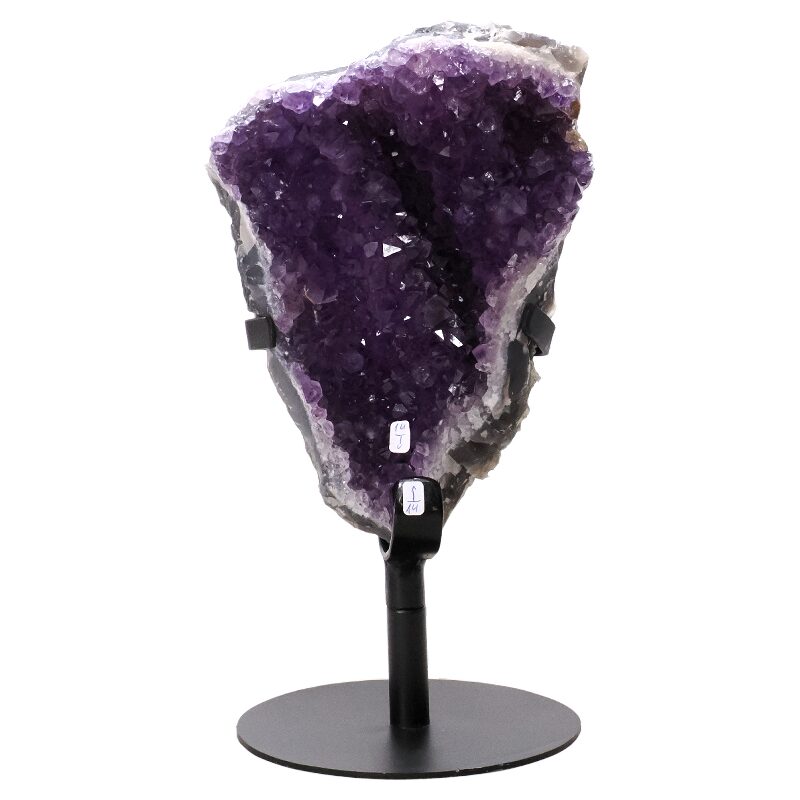 2.8kg Amethyst Druze Cluster on Rotating Stand T3222 3 Amethyst Druze Cluster on Rotating Stand T3222 | Crystal Factory