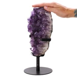 3.1kg Amethyst Druze Cluster on Rotating Stand T3223 5 Amethyst Druze Cluster on Rotating Stand T3223 | Crystal Factory