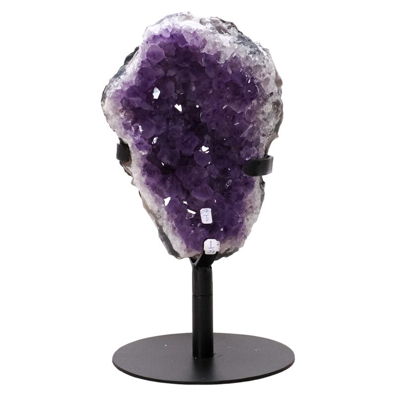 2.6kg Amethyst Druze Cluster on Rotating Stand T3225 3 Amethyst Druze Cluster on Rotating Stand T3225 | Crystal Factory