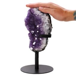 2.6kg Amethyst Druze Cluster on Rotating Stand T3225 5 Amethyst Druze Cluster on Rotating Stand T3225 | Crystal Factory