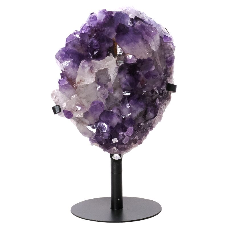 5.8kg Amethyst Druze Cluster on Rotating Stand T3227 3 Amethyst Druze Cluster on Rotating Stand T3227 | Crystal Factory