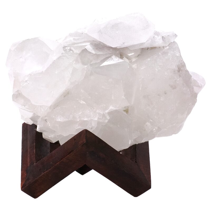 3.1kg Natural Clear Quartz Specimen on Timber Stand 8cm T3231 3 Natural Clear Quartz Specimen on Timber Stand 8cm T3231 | Crystal Factory