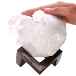 3.1kg Natural Clear Quartz Specimen on Timber Stand 8cm T3231 5 Natural Clear Quartz Specimen on Timber Stand 8cm T3231 | Crystal Factory