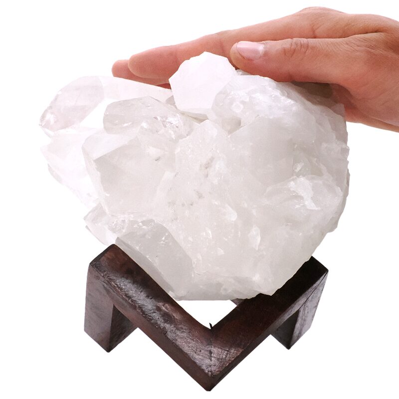 3.1kg Natural Clear Quartz Specimen on Timber Stand 8cm T3231 4 Natural Clear Quartz Specimen on Timber Stand 8cm T3231 | Crystal Factory
