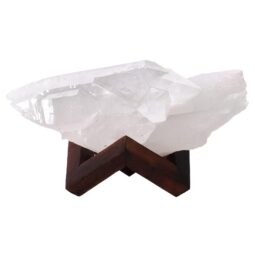 Natural Clear Quartz Specimen on Timber Stand 8cm T3232 | Crystal Factory