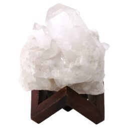 Natural Clear Quartz Specimen on Timber Stand 8cm T3235 | Crystal Factory