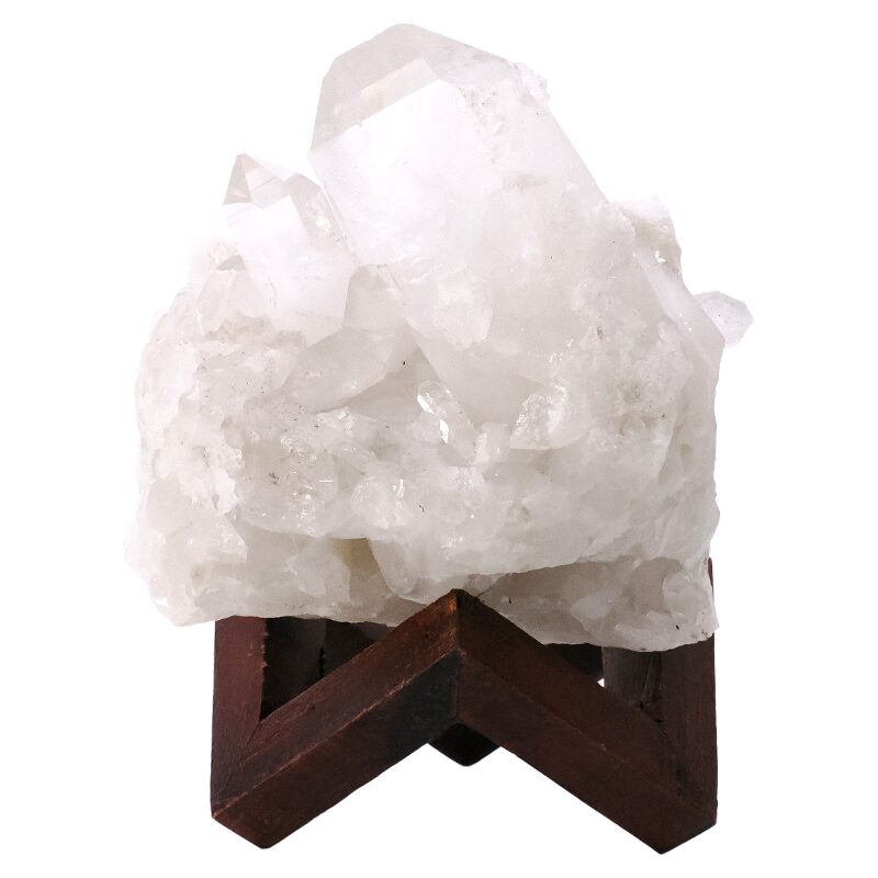 2.2kg Natural Clear Quartz Specimen on Timber Stand 8cm T3235 3 Natural Clear Quartz Specimen on Timber Stand 8cm T3235 | Crystal Factory