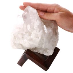 2.2kg Natural Clear Quartz Specimen on Timber Stand 8cm T3235 5 Natural Clear Quartz Specimen on Timber Stand 8cm T3235 | Crystal Factory
