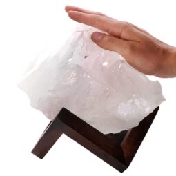 Natural Clear Quartz Specimen on Timber Stand 8cm T3237 | Crystal Factory