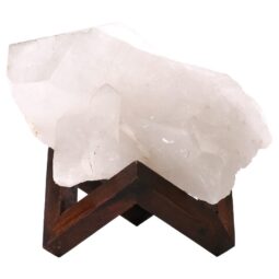 Natural Clear Quartz Specimen on Timber Stand 8cm T3238 | Crystal Factory