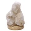 Clear Quartz Druze Lamp on Marble Base – White LED Bulb V65 | Crystal Factory
