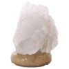 Clear Quartz Druze Lamp on Marble Base – White LED Bulb V66 | Crystal Factory