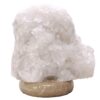 Clear Quartz Druze Lamp on Marble Base – White LED Bulb V69 | Crystal Factory