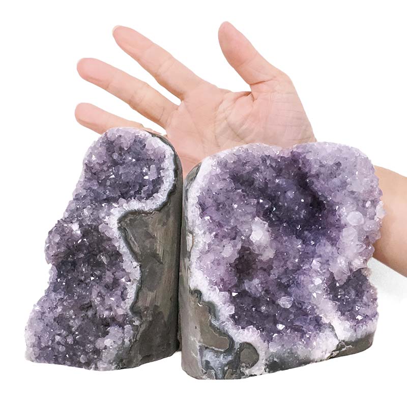 2.88kg Amethyst Polished Crystal Geode Specimen Set 2 Pieces R645 4 Amethyst Polished Crystal Geode Specimen Set 4 Pieces R645 | Crystal Factory