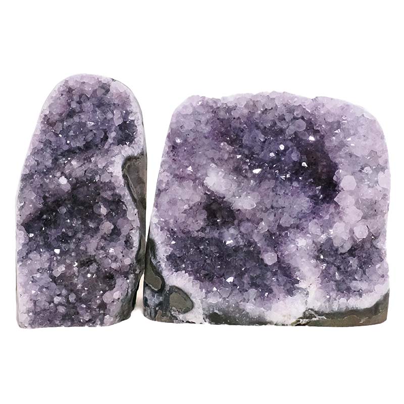 2.88kg Amethyst Polished Crystal Geode Specimen Set 2 Pieces R645 3 Amethyst Polished Crystal Geode Specimen Set 4 Pieces R645 | Crystal Factory