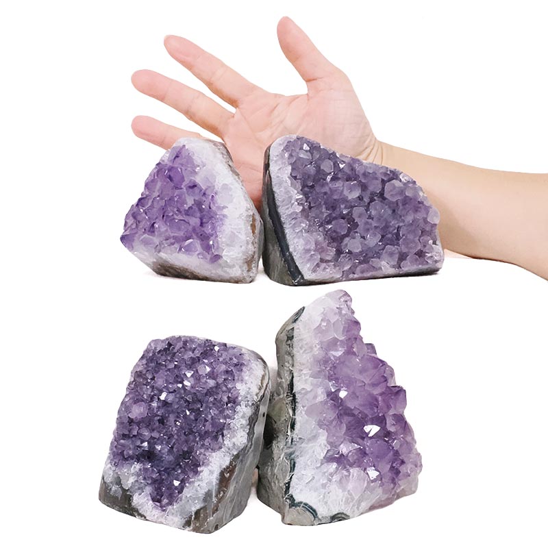 3.07kg Amethyst Polished Crystal Geode Specimen Set 4 Pieces R640 4 Amethyst Polished Crystal Geode Specimen Set 4 Pieces R640 | Crystal Factory