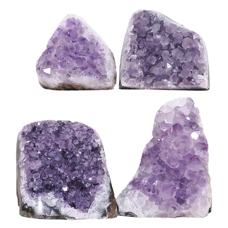 3.07kg Amethyst Polished Crystal Geode Specimen Set 4 Pieces R640 3 Amethyst Polished Crystal Geode Specimen Set 4 Pieces R640 | Crystal Factory