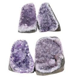 Amethyst Polished Crystal Geode Specimen Set 4 Pieces R641 | Crystal Factory