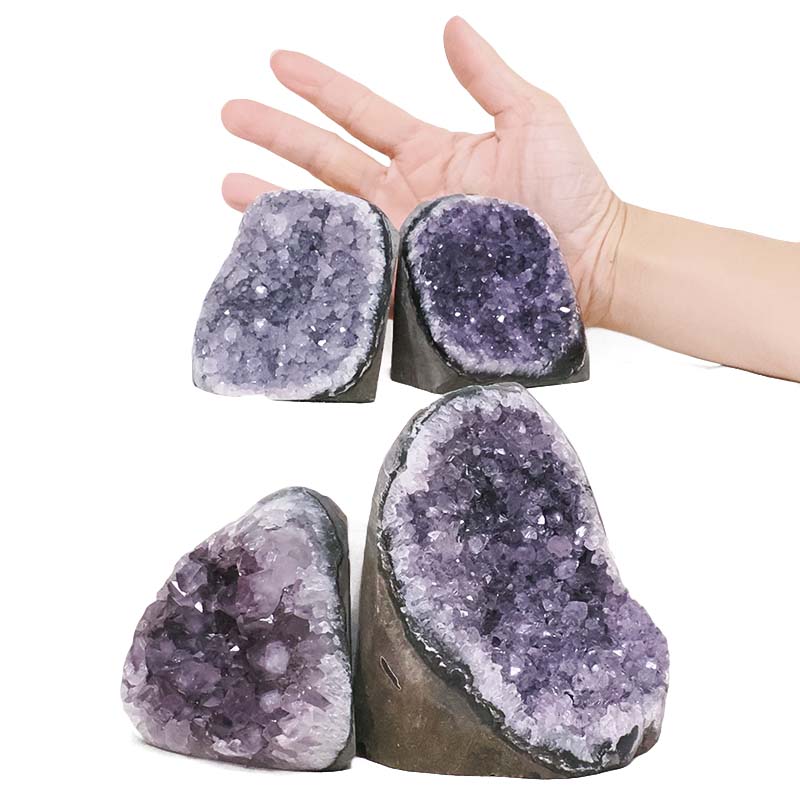 2.56kg Amethyst Polished Crystal Geode Specimen Set 4 Pieces R642 4 Amethyst Polished Crystal Geode Specimen Set 4 Pieces R642 | Crystal Factory