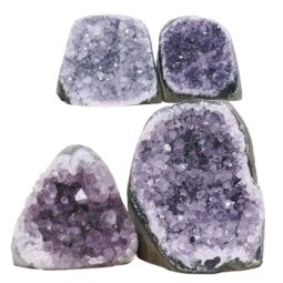 Amethyst Polished Crystal Geode Specimen Set 4 Pieces R642 | Crystal Factory