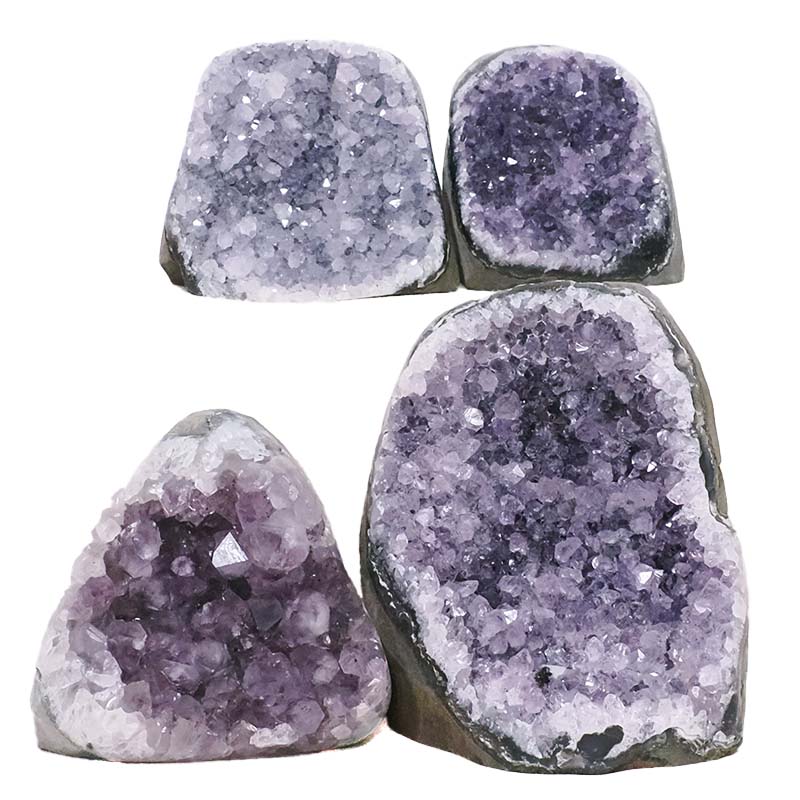 2.56kg Amethyst Polished Crystal Geode Specimen Set 4 Pieces R642 3 Amethyst Polished Crystal Geode Specimen Set 4 Pieces R642 | Crystal Factory