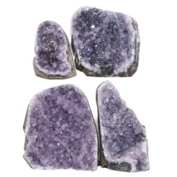 Amethyst Polished Crystal Geode Specimen Set 4 Pieces R643 | Crystal Factory