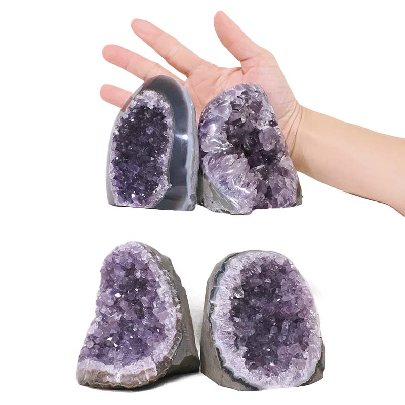 2.35kg Amethyst Polished Crystal Geode Specimen Set 4 Pieces R644 4 Amethyst Polished Crystal Geode Specimen Set 4 Pieces R644 | Crystal Factory
