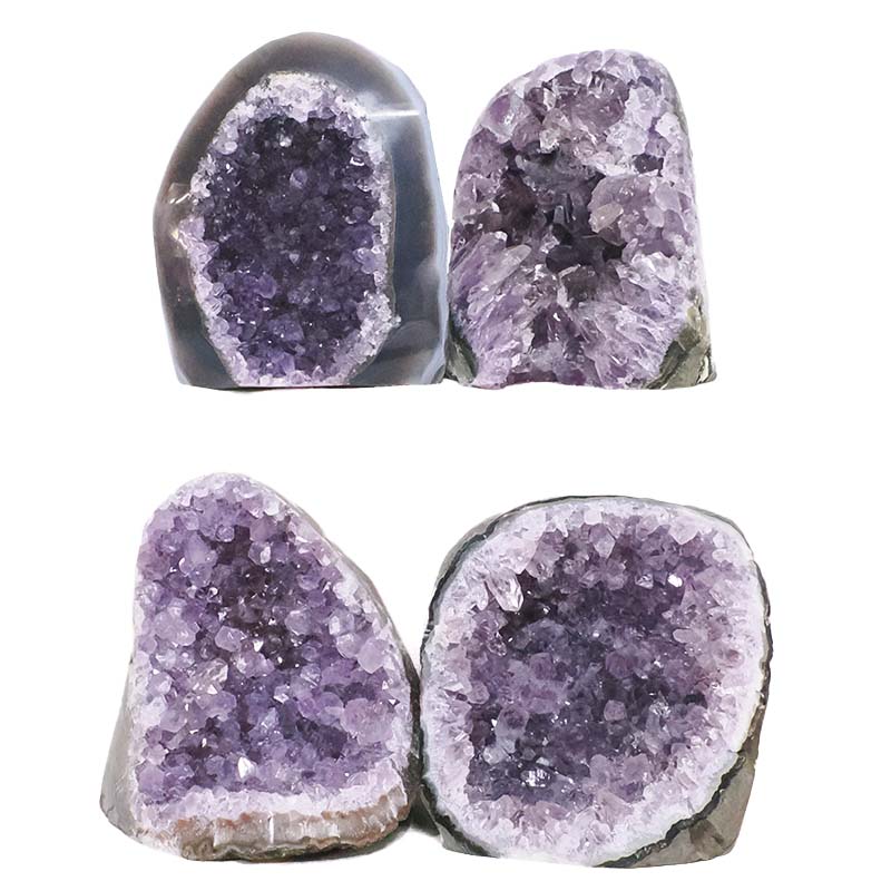 2.35kg Amethyst Polished Crystal Geode Specimen Set 4 Pieces R644 3 Amethyst Polished Crystal Geode Specimen Set 4 Pieces R644 | Crystal Factory